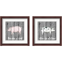 Framed 'Wood Farm Grey  2 Piece Framed Art Print Set' border=