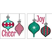 Framed 'Joyful Christmas Ornaments 2 Piece Art Print Set' border=