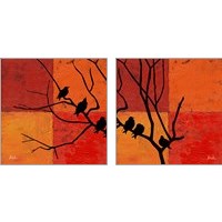 Framed 'Three Birdies 2 Piece Art Print Set' border=