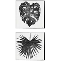 Framed 'Dark Leaf Palm 2 Piece Canvas Print Set' border=