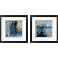 Framed Gold on Blue Square 2 Piece Framed Art Print Set