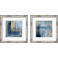 Framed 'Golden Blues 2 Piece Framed Art Print Set' border=