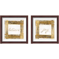 Framed 'Gold Believe Square 2 Piece Framed Art Print Set' border=