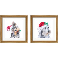 Framed 'Holiday Dog 2 Piece Framed Art Print Set' border=