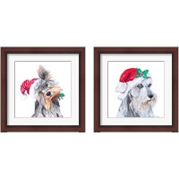 Framed 'Holiday Dog 2 Piece Framed Art Print Set' border=