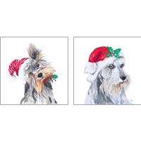 Framed 'Holiday Dog 2 Piece Art Print Set' border=