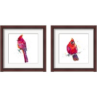 Framed 'Christmas Cardinal 2 Piece Framed Art Print Set' border=