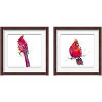 Framed 'Christmas Cardinal 2 Piece Framed Art Print Set' border=