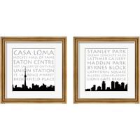 Framed 'Toronto & Vancouver Skyline Square 2 Piece Framed Art Print Set' border=