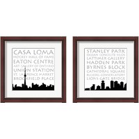 Framed Toronto & Vancouver Skyline Square 2 Piece Framed Art Print Set