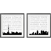 Framed Toronto & Vancouver Skyline Square 2 Piece Framed Art Print Set