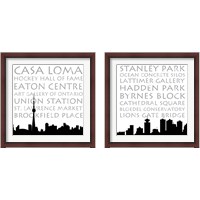 Framed Toronto & Vancouver Skyline Square 2 Piece Framed Art Print Set