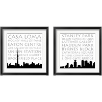 Framed 'Toronto & Vancouver Skyline Square 2 Piece Framed Art Print Set' border=