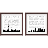 Framed 'Toronto & Vancouver Skyline Square 2 Piece Framed Art Print Set' border=