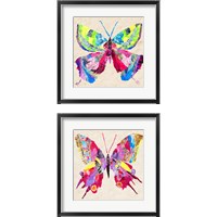 Framed 'Brilliant Butterfly 2 Piece Framed Art Print Set' border=