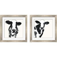 Framed 'Cow Contour 2 Piece Framed Art Print Set' border=