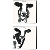 Framed 'Cow Contour 2 Piece Canvas Print Set' border=