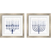 Framed 'Sophisticated Hanukkah 2 Piece Framed Art Print Set' border=