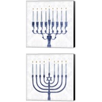 Framed 'Sophisticated Hanukkah 2 Piece Canvas Print Set' border=