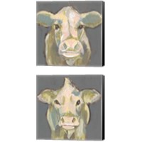 Framed Blush Faced Cow 2 Piece Canvas Print Set
