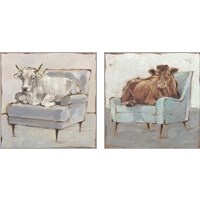 Framed 'Moo-ving In 2 Piece Art Print Set' border=