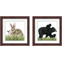 Framed 'Woodland Babes 2 Piece Framed Art Print Set' border=