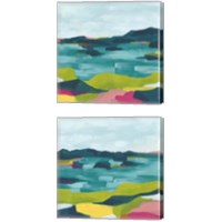 Framed 'Kaleidoscope Coast 2 Piece Canvas Print Set' border=