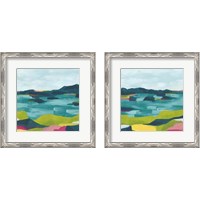 Framed 'Kaleidoscope Coast 2 Piece Framed Art Print Set' border=