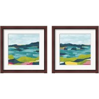 Framed 'Kaleidoscope Coast 2 Piece Framed Art Print Set' border=