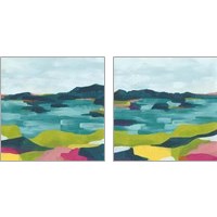 Framed 'Kaleidoscope Coast 2 Piece Art Print Set' border=