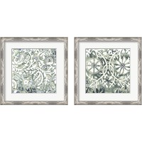 Framed 'Flower Stone Tile 2 Piece Framed Art Print Set' border=