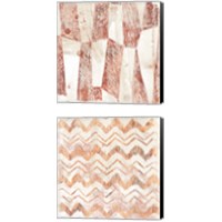 Framed 'Red Earth Textile 2 Piece Canvas Print Set' border=