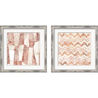 Framed 'Red Earth Textile 2 Piece Framed Art Print Set' border=