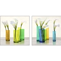 Framed Callas in crystal vases 2 Piece Art Print Set