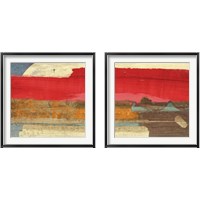 Framed 'Moon Rising from the Crimson Sky 2 Piece Framed Art Print Set' border=