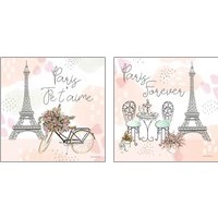 Framed 'Sweet Paris  2 Piece Art Print Set' border=