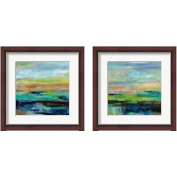 Framed 'Delmar Sunset  2 Piece Framed Art Print Set' border=