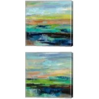 Framed 'Delmar Sunset  2 Piece Canvas Print Set' border=