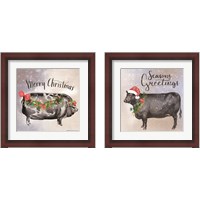 Framed 'Vintage Christmas Be Merry  2 Piece Framed Art Print Set' border=