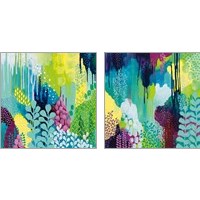 Framed 'Jewel Forest 2 Piece Art Print Set' border=