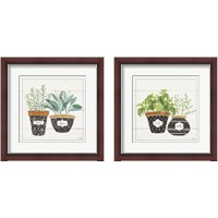 Framed 'Fine Herbs 2 Piece Framed Art Print Set' border=