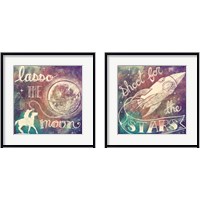 Framed 'Universe Galaxy 2 Piece Framed Art Print Set' border=