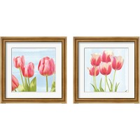 Framed 'Fresh Spring Tulips 2 Piece Framed Art Print Set' border=