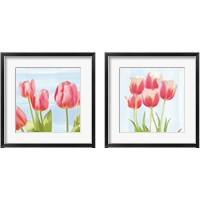 Framed 'Fresh Spring Tulips 2 Piece Framed Art Print Set' border=