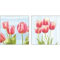 Framed 'Fresh Spring Tulips 2 Piece Art Print Set' border=