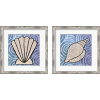 Framed 'Whimsy Coastal Shell 2 Piece Framed Art Print Set' border=