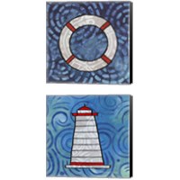 Framed 'Whimsy Coastal 2 Piece Canvas Print Set' border=