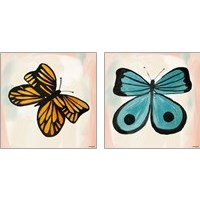 Framed 'Butterfly  2 Piece Art Print Set' border=