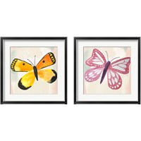 Framed 'Butterfly  2 Piece Framed Art Print Set' border=
