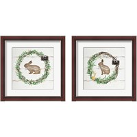 Framed 'Spring Wreath 2 Piece Framed Art Print Set' border=